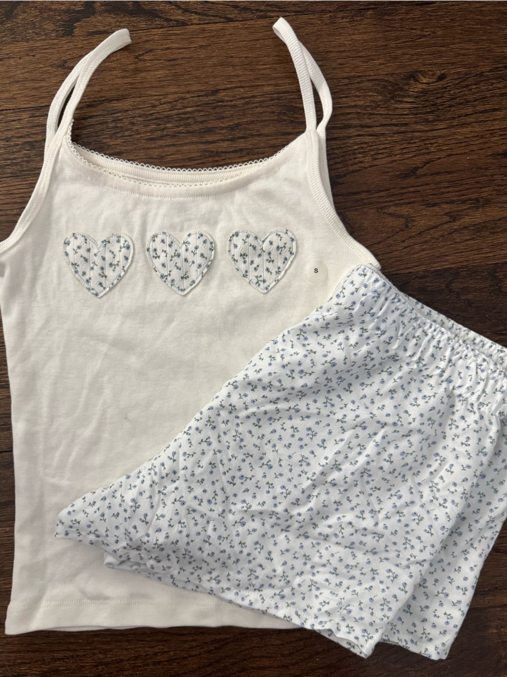 White Tank Top & Floral Shorts Pajama Set